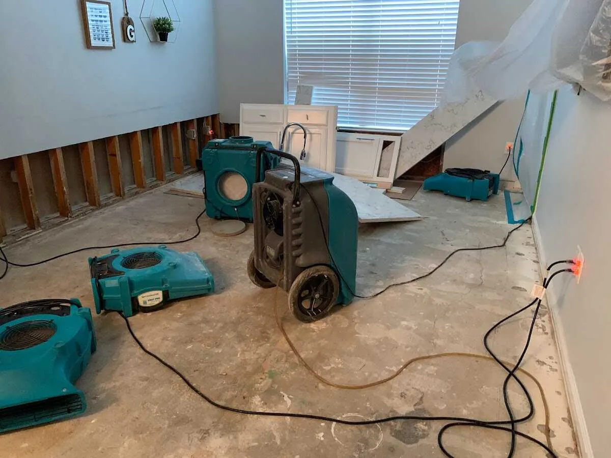 Dehumidifier in flood-cut room for Water Extraction & Removal in Loudon